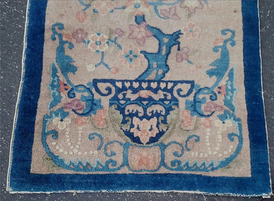Antique Hand Woven Small Size Area Rug - SILK & POSSIBLY WOOL - GDC - LOVELY - Image 3 of 4