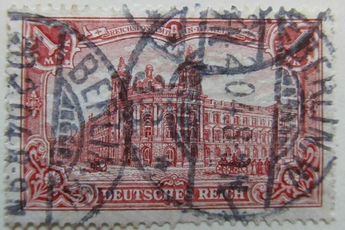 A6P43F31 Germany 1902 Unwmk 1m 26:17 holes used