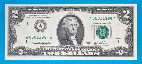 May 1, 1984 / 5 January 1984 : A 05011984 A BIRTHDAY Note $2 Two Dollar Bill - Picture 2 of 3
