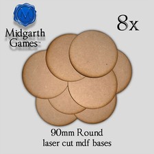 8x Round 90mm MDF Bases Miniature Warhammer Laser Cut 40K FAST SHIPPING