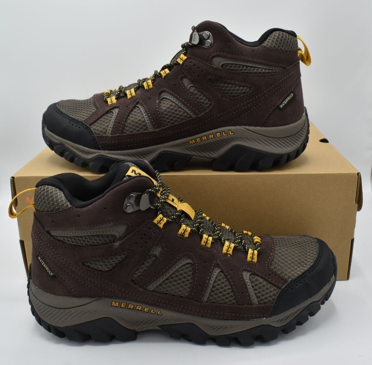 Merrell Mens Size 8.5 Oakcreek Waterproof Expresso Hiking Boots