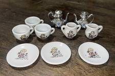 Vintage Child's Japanese Tea Set 10 Pieces Little Girl Print Design