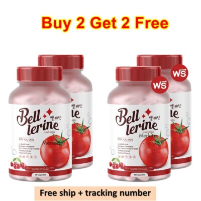 4X BELL LERINE Tomato Glutathione Vitamin Skin Collagen Dipeptide Good 30 caps