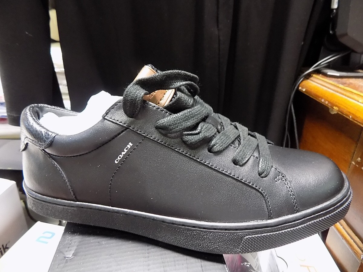 COACH Men's C126 Low-Top Lace Up Leather Sneakers BLACK COACH Men's C126 Low-Top Lace Up Leather Sneakers BLACK