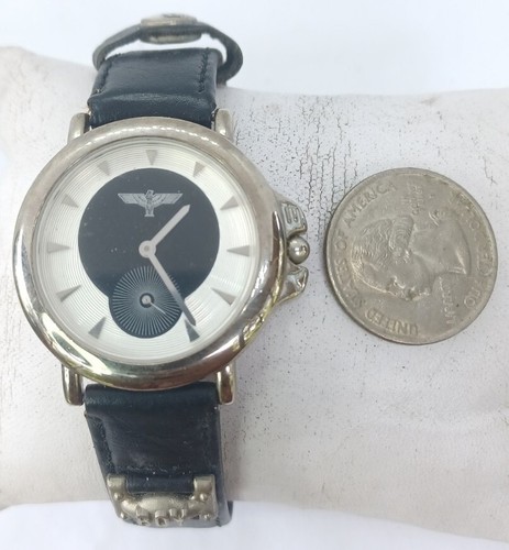 Vintage Boy London Watch Black Band Silver Case Seconds Subdial Kings Road Steph - Picture 10 of 22
