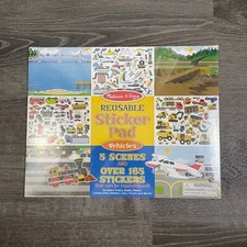 Melissa Doug Reusable Sticker Pad Vehicles 5 Scenes 165 Stickers
