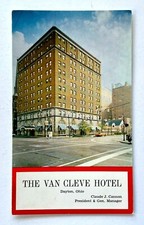 1960s Dayton Ohio The Van Cleve Hotel Vintage Postcard 5th Ave Wagon Wheel Bar