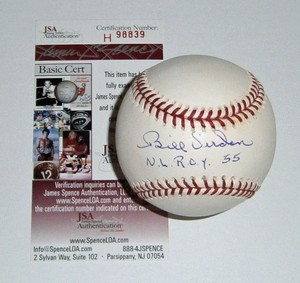 PIRATES-Bill-Virdon-signed-baseball-w-NL-ROY-55-JSA-COA-AUTO-Autographed