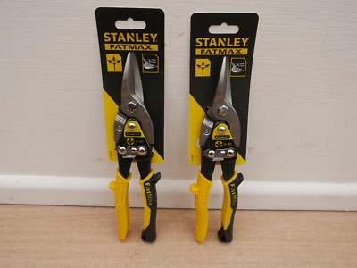 2 X PAAR STANLEY FATMAX 10'' LUFTFAHRTSCHERE MITTIG GERADER SCHNITT 2 14 563