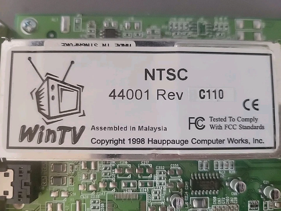 used Hauppauge WinTV 44001 TV Tuner Card NTSC Rev C110 - Image 2 of 4