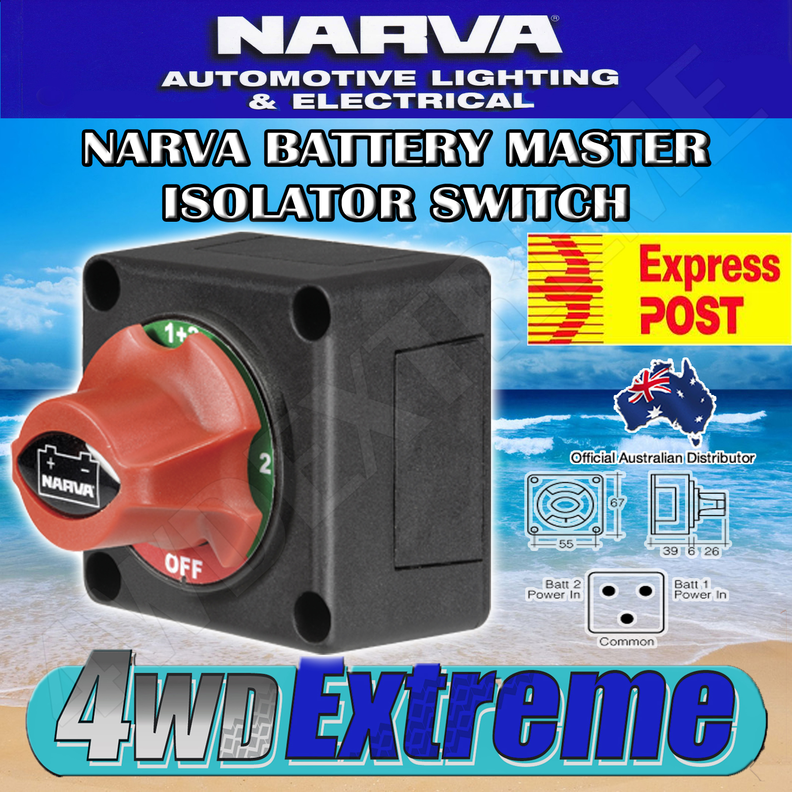 NARVA BATTERY MASTER SWITCH, BOAT MARINE CARAVAN DUAL SYSTEM ISOLATOR