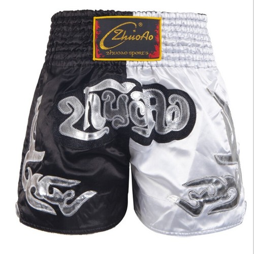 MMA Training Shorts Muay Thai Fighting Boxing Sports Pants Embroidery Satin - Picture 19 of 22