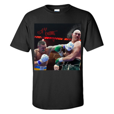 Tyson Fury T Shirt Fury vs Usyk Signed Reprint Graphic Boxing shirt S-XXXL