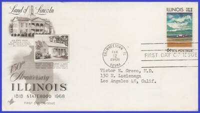 USA4 #1339 ADDR ARTCRAFT FDC Illinois Statehood | eBay