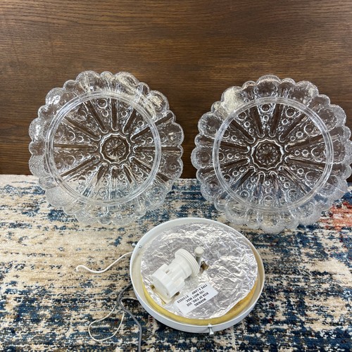 Pair Geometric Bubble Glass Flush Mount or Scones Mid Century MCM 9.75” - Picture 4 of 15