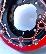 Alba Racing Billet Crusher 9" Atv Beadlock Rings fit DWT Goldspeed Boss Red Pair