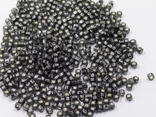 Vintage Glass Seed Beads TOHO Japan Transparent Gray Silver Lined 8/0     C33-23