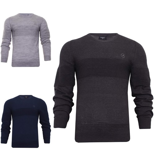 Mens Kangol Light Knit Jumper Crew Neck 