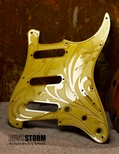 Engraved Pickguard & Tremolo Cover in Glossy Yellow Acrylic Fender Stratocaster