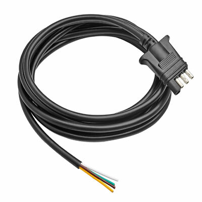 4 Way Trailer Connector 10ft Wiring Harness Jacketed Extension Cable Heavy Duty