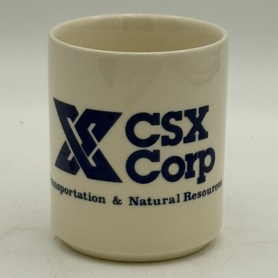 Vintage CSX Corp Transportation Natural Resources Ceramic Coffee Mug Cream Blue