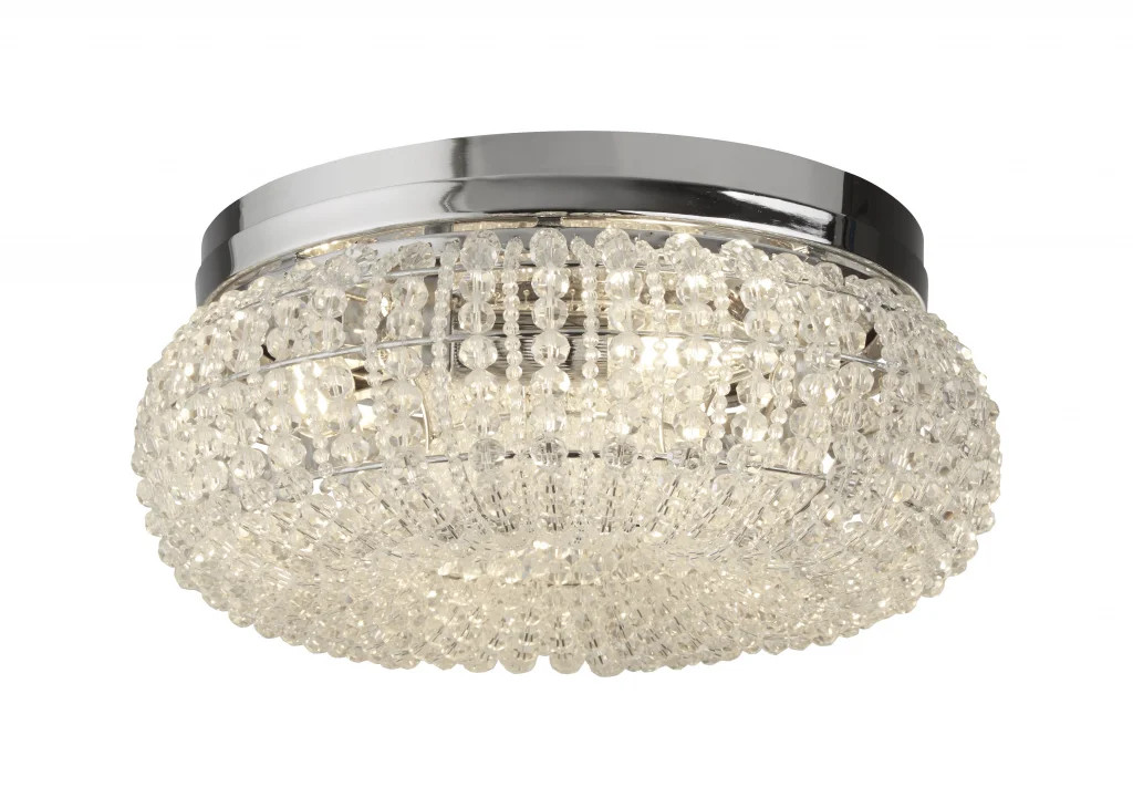 Ceiling Light Silver Sparkle 4 Flush Chrome/Glass Searchlight 9024-4CC