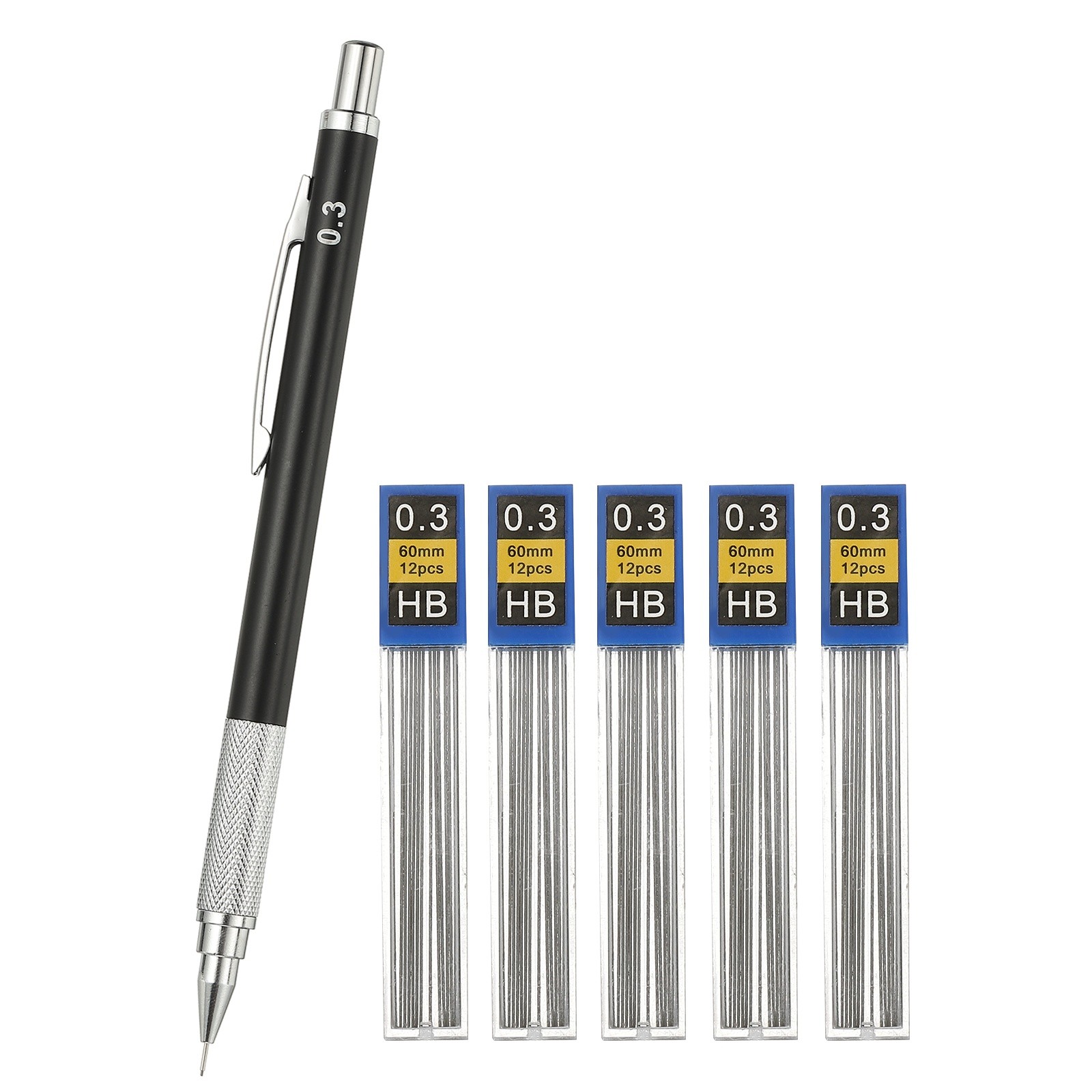 0.3mm Fine Point With 5pcs Refills, Black
