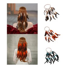 Boho Artificial Feather Headband Bohemian Hair Accessories for Festival Women