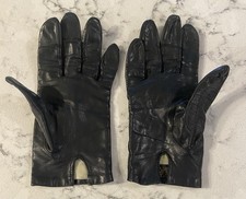 Vintage Driving Gloves Leather Black Women Size C