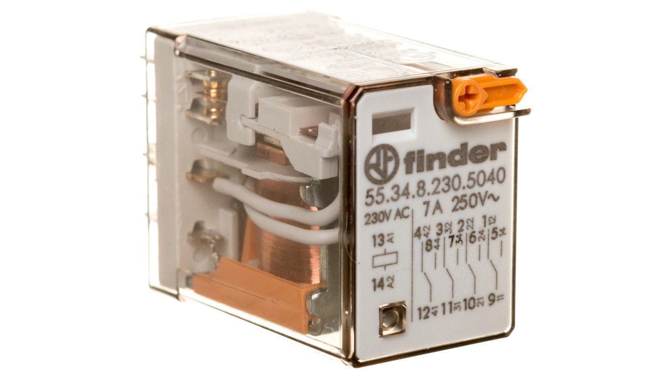 4P 7A 230V Industrial Relay AC Push Button 55.34.8.230.5040