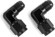 90 Degree AN6 Female to AN6 Male Flare Swivel Hose Fitting Adapter Aluminum Blac