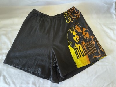 AC/DC Highway To Hell Black Knit Rock Band Graphic Women's Shorts Sz Medium
