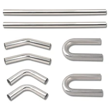 3 OD Mandrel Bend Exhaust Pipe Kit, T304 Stainless Steel, 8PCS