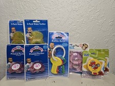 Vintage Lot Of 8 Baby King Teethers, Pacifiers, Clips And Keys 1-18 Months New