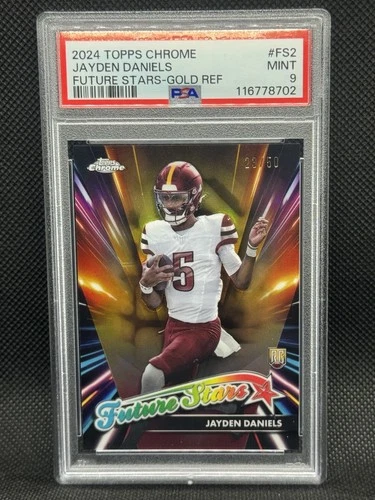 Jayden Daniels 2024 Topps Chrome #FS2 Future Stars Gold Refractor /50 PSA 9