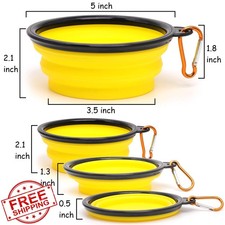 2 Pack Dog Cat Collapsible Travel Bowls Portable Outdoor Water Food