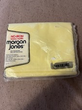 Vintage yellow Morgan Jones No-Iron Luxury Muslin Twin Flat Sheet &ndash; Made in USA 