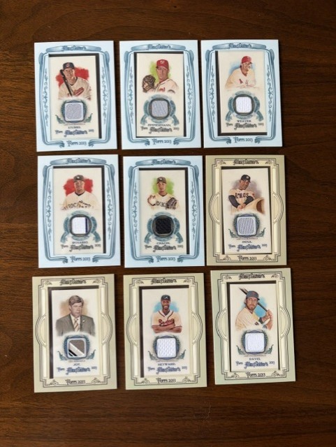 2013 Topps Allen Ginter Framed Mini Relic  Lot of  11 No Dups - SEE LIST BELOW