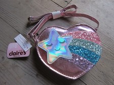 Kawaii Purse Cute Heart and Star Shiny Irridescent Claire's Club Glitter Kawaii