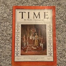 1930 OCTOBER 27 TIME MAGAZINE - KING GEORGE V AND QUEEN MARY - T 249 VINTAGE!!!!