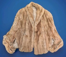 Vintage 1950s Arbaughs Mink Fur Capelet Stole Autumn Haze Brown Shawl Collar