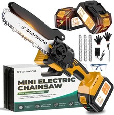 Stonecho Mini Electric Chainsaw 6 Inch Brushless, 2x4000mAh Battery Chainsaw