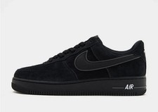 Nike Air Force 1 07 in Triple Black Suede and Leather All Sizes Limited Stock