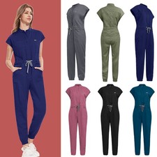 2025 Jogger Scrub Jumpsuit TRS Medical Nursing Uniform Navy Grey Black Short