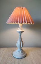 Vintage White Plaster Lamp Base – Cast Decorative Table Lamp Lighting