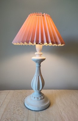 Vintage White Plaster Lamp Base   Cast Decorative Table Lamp Lighting