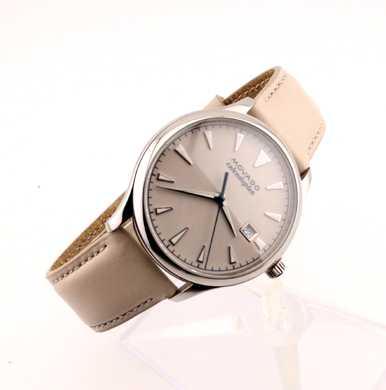 Movado Men's Heritage Calendoplan Beige Dial/Leather Strap; Model #01.1.14.6208
