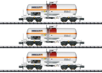 Minitrix 18266 N Millet 4-Axle Chemical Tank Car (Set of 3)