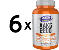6 X Now Foods Aakg 2200 - 180 Vcaps (157,40 Eur/Kg)