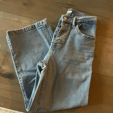 Levi's Mile High Cropped Wide Leg Jeans Women Blue Denim